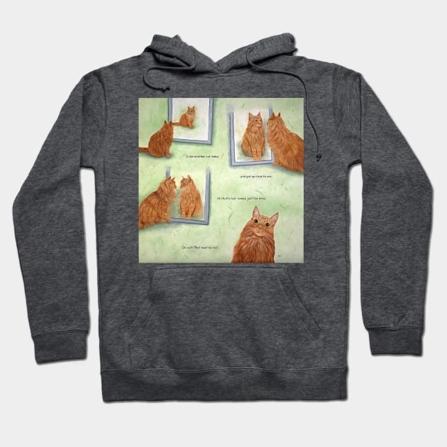 Cat In The Mirror Hoodie by KarenZukArt